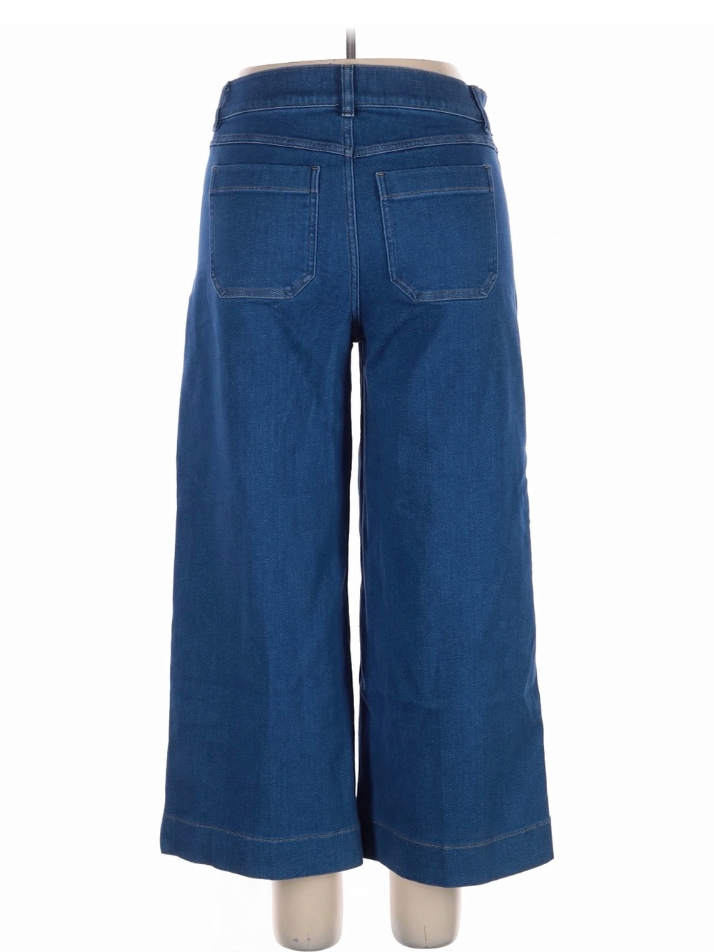 SPANX Wide-Leg High-Rise Jeans in Blue Denim